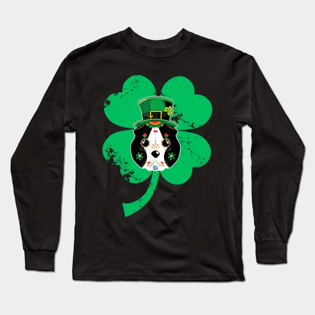 Funny Skull Dog Face St Patrick Day Chow Chow Long Sleeve T-Shirt by cedricchungerxc